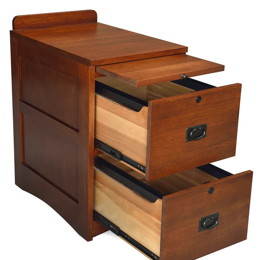 Mission Oak 2-Drawer File Cabinet w/ Writing Tray – MC
