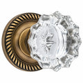 Georgian Roped Rosette Door Set with Fluted Crystal Door Knobs (Several Finishes Available)